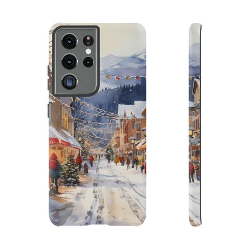 Bustling Victorian Christmas Market - Impact Resistant Phone Case Samsung Galaxy S21 Ultra Matte